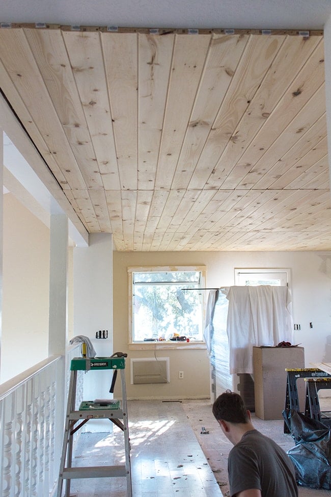 Kitchen Chronicles Diy Tongue And Groove Plank Ceiling