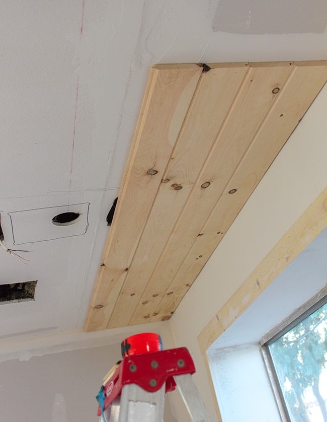Kitchen Chronicles Diy Tongue And Groove Plank Ceiling Jenna