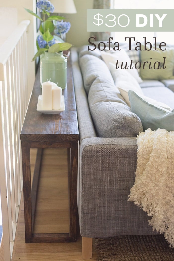 30 Diy Sofa Console Table Tutorial, How High Should A Table Behind Sofa Be
