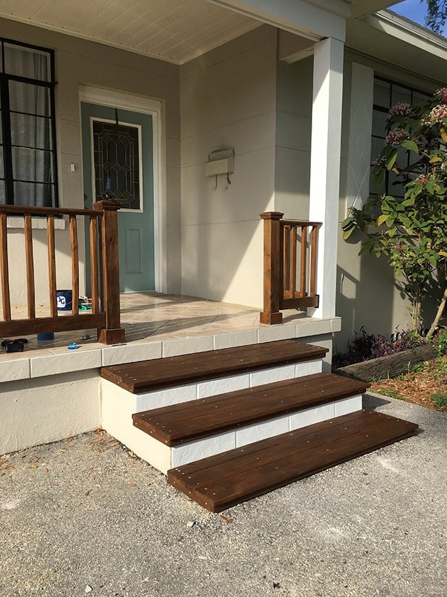 Simple Diy Wood Porch Steps Makeover, How To Build Patio Steps With Wood