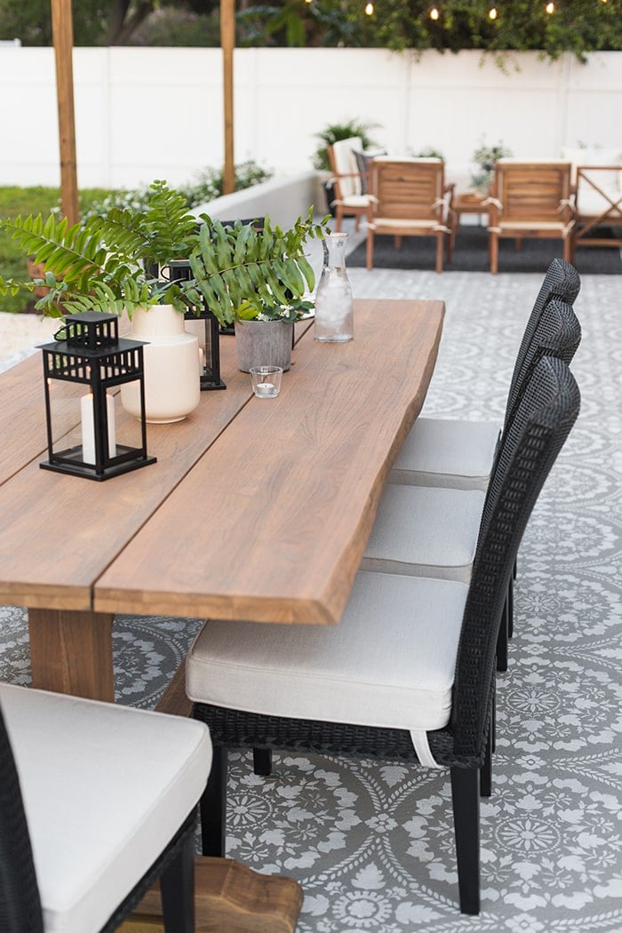 Backyard Makeover Reveal Al Fresco Dining, Patio Table With Bench On One Side