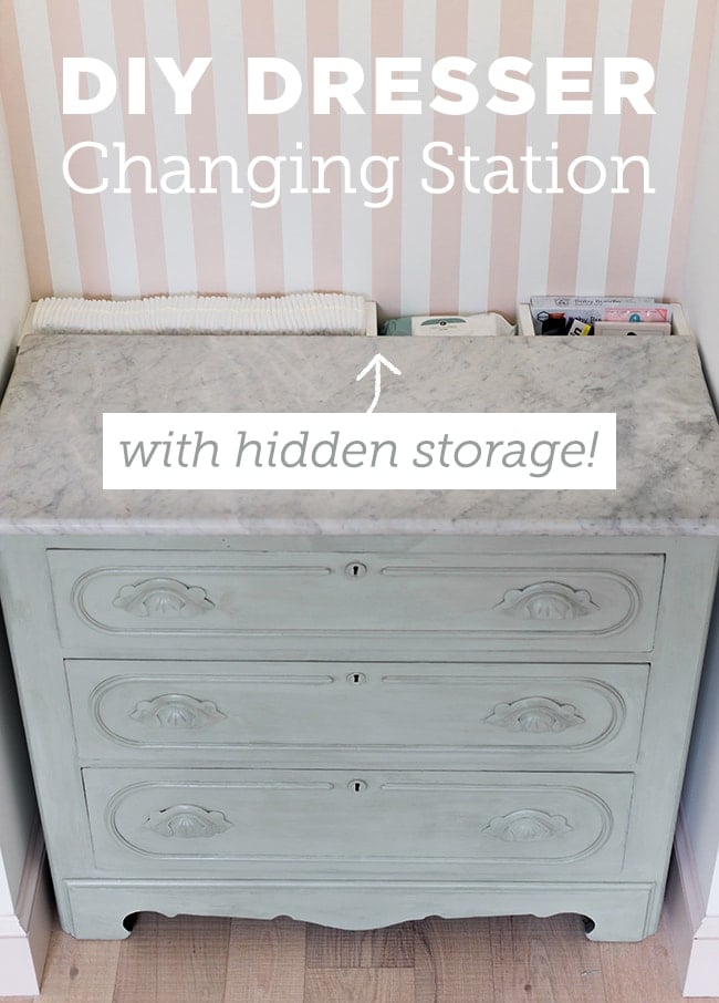 Nursery Changing Station Diy With, How Tall Should A Dresser Be For Changing Table
