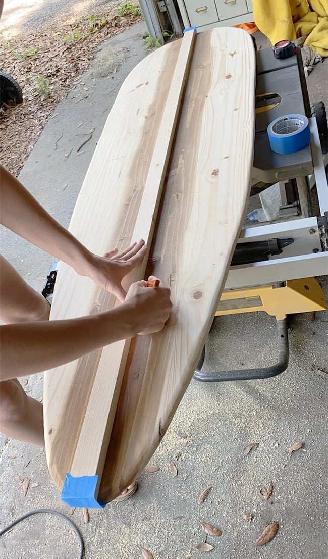 DIY wooden surfboard